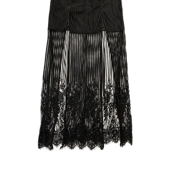 Black Lace Double High Slit Bodycon Maxi Dress - Picture 7 of 14